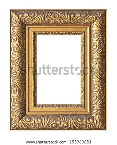 Old antique wooden frame isolated on white background Old antique wooden frame isolated on white background