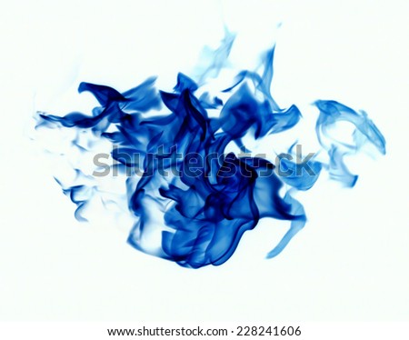 Blue Flames Isolated on white background abstract.