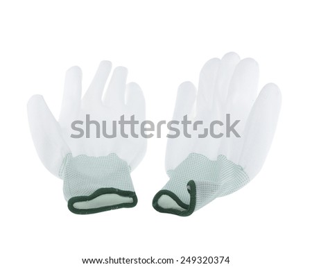 White rubber gloves