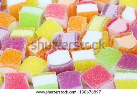 Close up marshmallow with gelatin dessert
