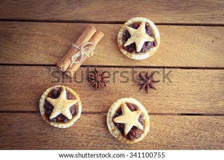 Homemade mince pies, traditionally left out for Father Christmas on Christmas Eve