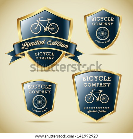 Classic Bicycles Vector Label Collection Classic Bicycles Vector Label Collection