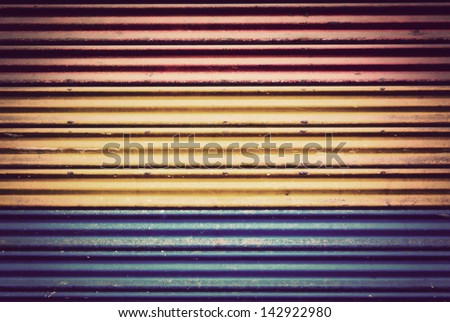 Background of old color metal door in vintage style