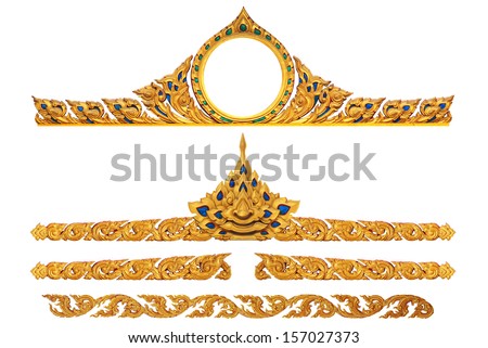 Ornament of gold plated vintage floral thai art Style Ornament of gold plated vintage floral thai art Style