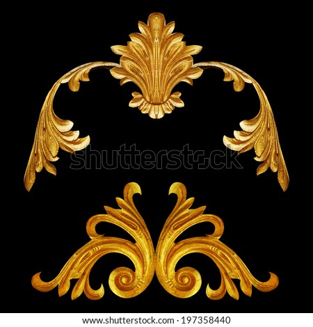 Ornament elements vintage gold floral designs Ornament elements vintage gold floral designs