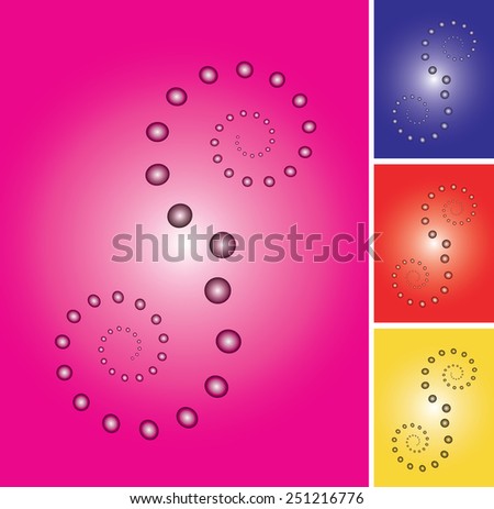 bubbles background set  - letter s