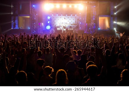 Hand up at the disco concert