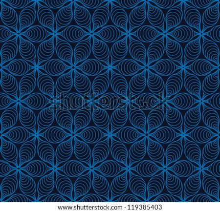 Laced abstract seamless pattern on dark blue background