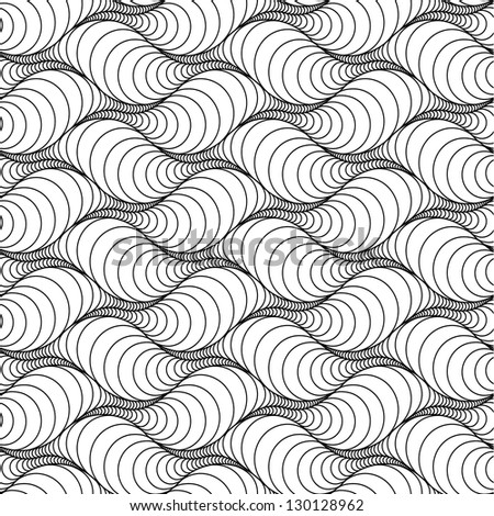 Abstract seamless pattern with a repeating rounded figure
