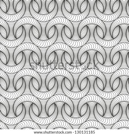 Abstract seamless pattern with lined half-moon-like figures