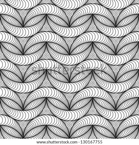 Abstract seamless pattern with half-moon-like figures