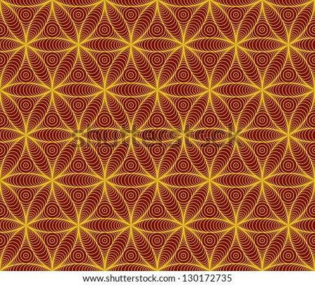 Abstract seamless rounded pattern with lined figures