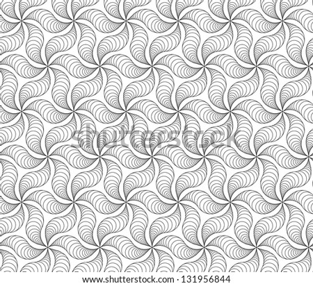 Abstract seamless black and white pattern with six-sided structure