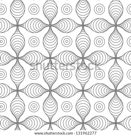 Abstract seamless black and white pattern with bubble crosses