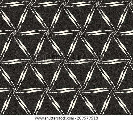 Abstract seamless monochrome pattern in retro style with triangular grid structure. Retro decoration with gothic motive, sepia tone and speckled texture. Visual effect of old worn down background.