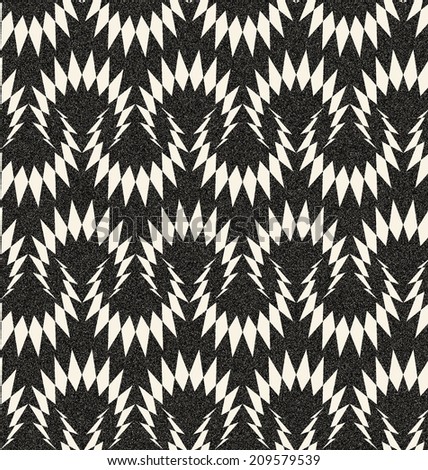 Abstract seamless monochrome pattern in retro style with winding thorn structure. Retro decoration with gothic motive, sepia tone and speckled texture. Visual effect of old worn down background.