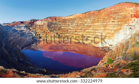 Corta Atalaya was an opencast, mainly copper, which was once cast mining largest in Europe open, Huelva, Andalusia, Spain