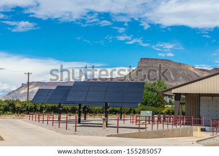 Solar panel energy farm used to grow crops