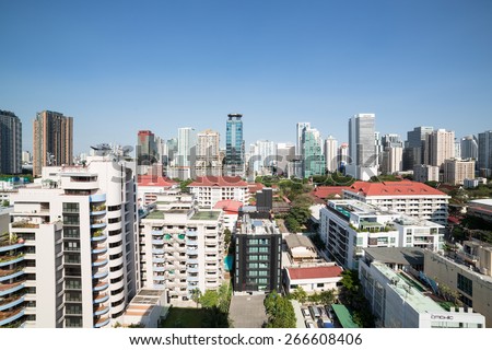 An high density residential area along Sukhumvit road, the heart of modern Bangkok.