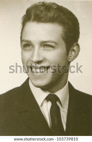 Vintage photo of young man (seventies)