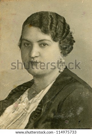 Vintage photo of woman, thirties