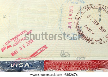 Open passport with USA visa