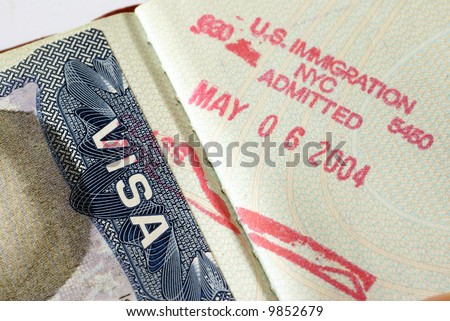 USA visa - close-up