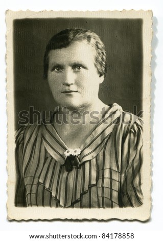 Vintage portrait of mature woman (thirties)
