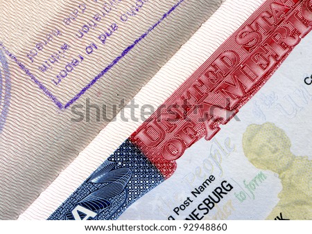 Passport page with USA visa