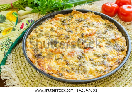 Tomato pie with cheddar