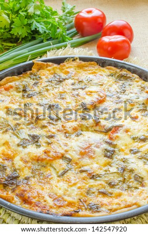 Tomato pie with cheddar