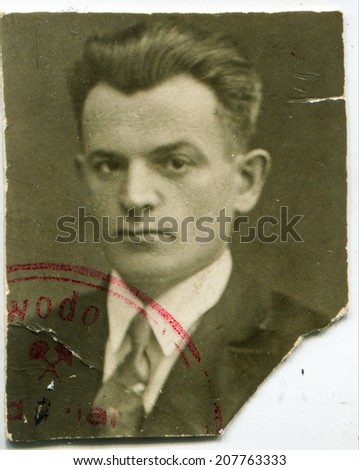 SIERADZ, POLAND, CIRCA FORTIES - Vintage portrait of man