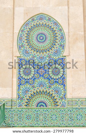 Hassan II Mosque in Casablanca, Morocco - mosaic
