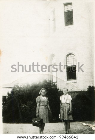 Vintage photo of two sisters (fifties)