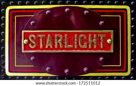 24 APRIL 2011 - ENGLAND - Metal name plate of the Burrell Showman\'s Road locomotive 3836 \