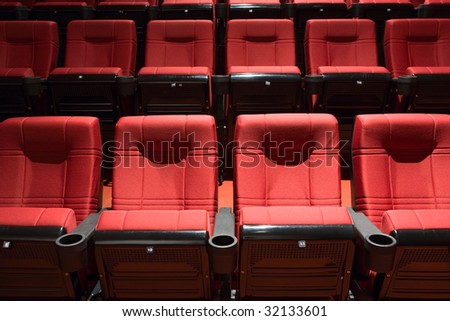 Red rows of theater seats