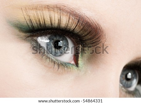 Fashion eye, long eyelashes and beautiful eye.