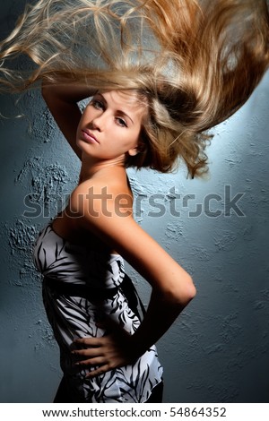 Beautiful girl with great fly-away hair