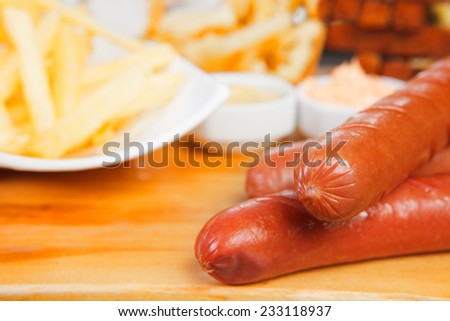 Sausage, french fries
