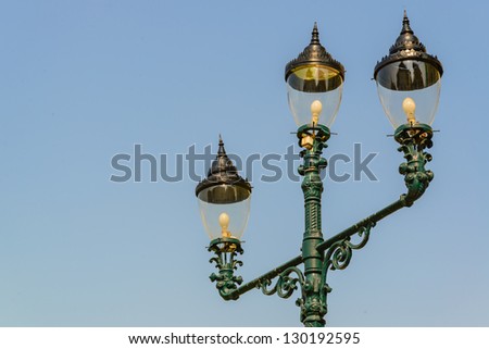Street lamp in the local road in bangkok province