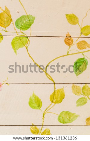 Rose Painted on wood texture for background