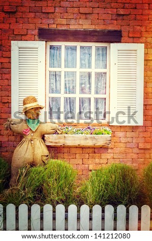 Beautiful vintage window from thailand (Process in vintage style picture)