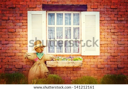 Beautiful vintage window from thailand (Process in vintage style picture)