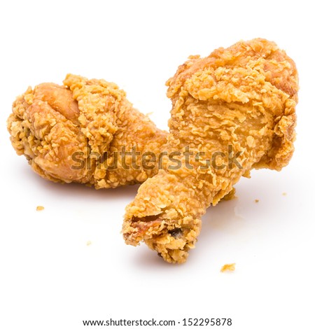 Fried Chicken On White Background