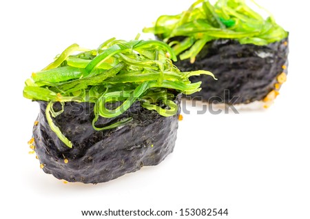 Sushi seaweed on white background
