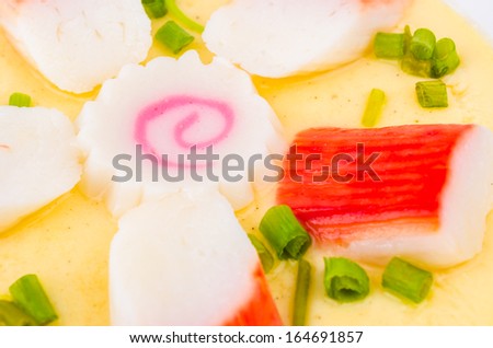 Close-up steamed eggs