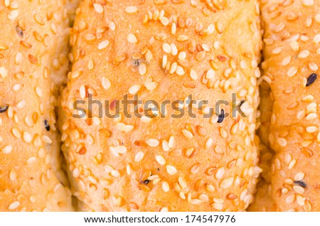 French sesame bread texture using as background