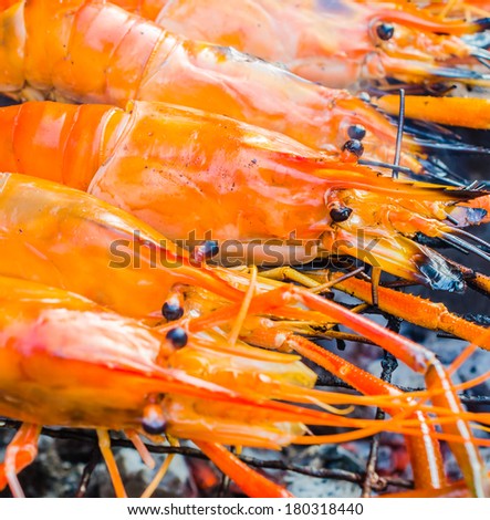 Grilled bbq shrimp