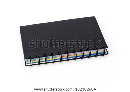 Black notebook isolated