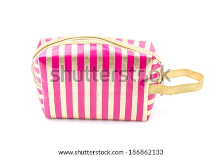 Makeup bag isolated white background